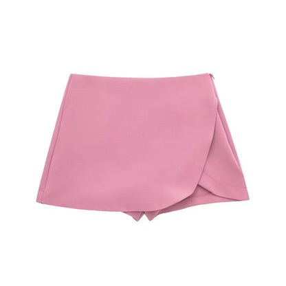 Jupe-short noire asymétrique – taille haute
