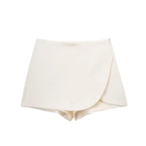 Jupe-short noire asymétrique – taille haute – Image 4